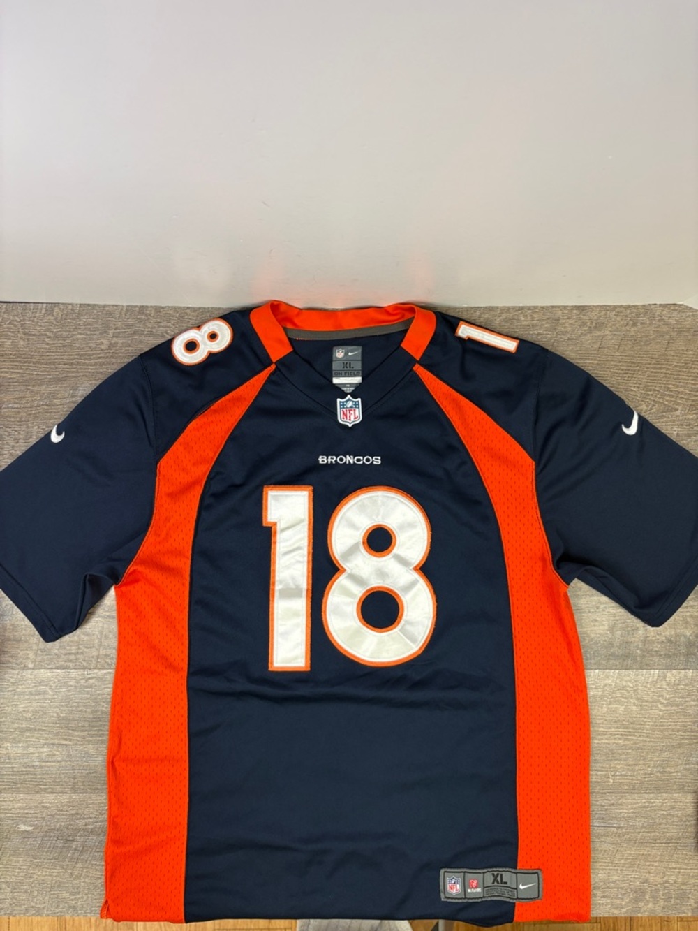 Nike NFL Denver Broncos Peyton Manning #18 On Field Jersey | Navy/Orange | XL